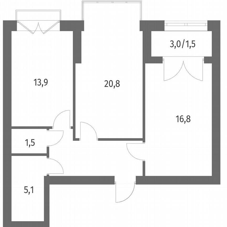 2-к. квартира, 68,2 м², 10/11 эт.