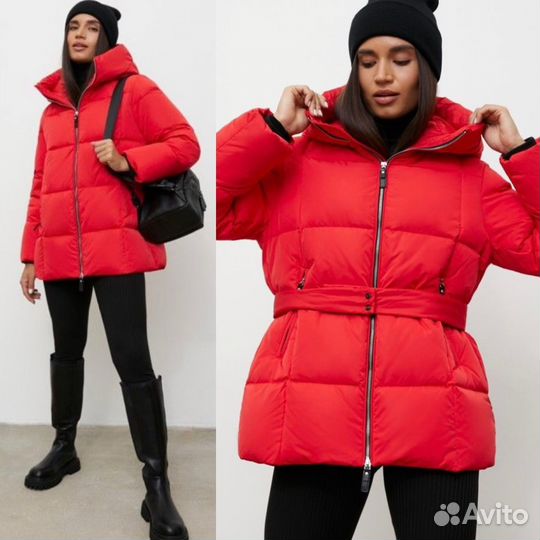 Пуховик красный