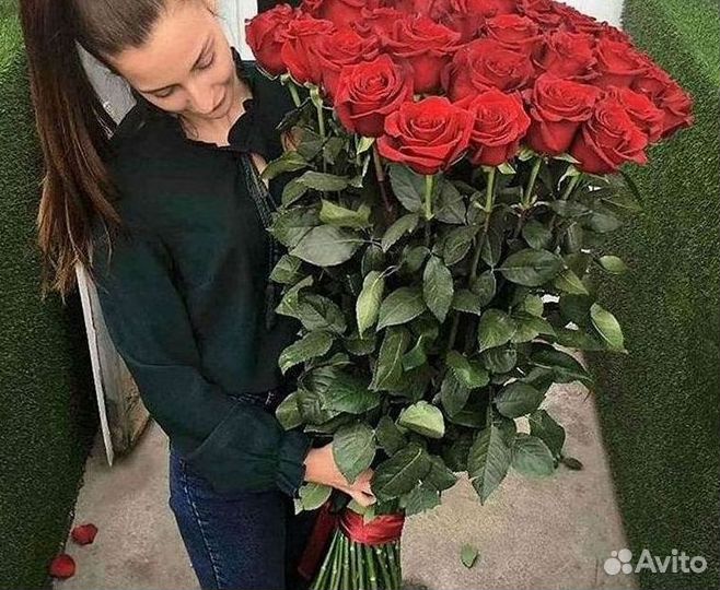 Розы высокие Доставка цветов