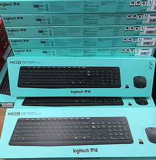 Клавиатура+мышь беспроводная Logitech MK235 серый