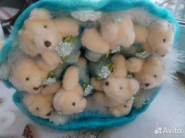 Букет из мишек плюшевый нарядный подарок
