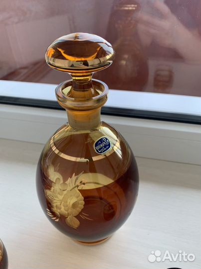 Штоф с рюмками 6 шт. Bohemia Чехия новый