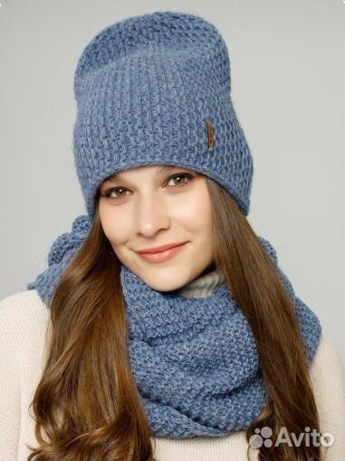 Комплект шапка и снуд женский на флисе Р. 54-58