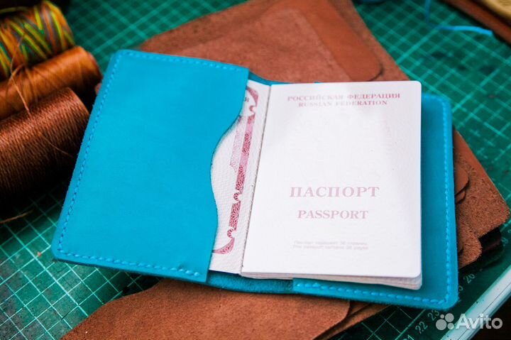 Обложка на паспорт из натуральной кожи 