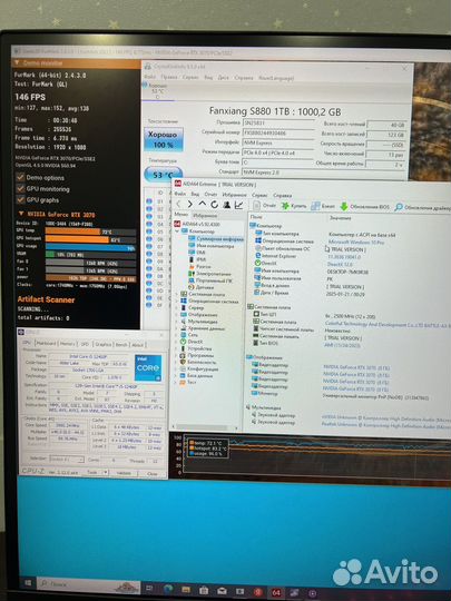 Мощный пк rtx 3070 / i5 12400f / 32 гб / m.2 1tb