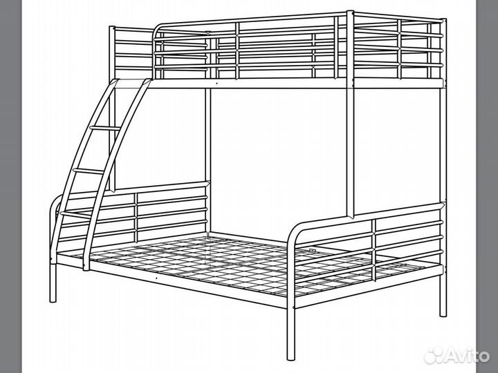 Двухъярусная кровать IKEA Tromso с матрасами