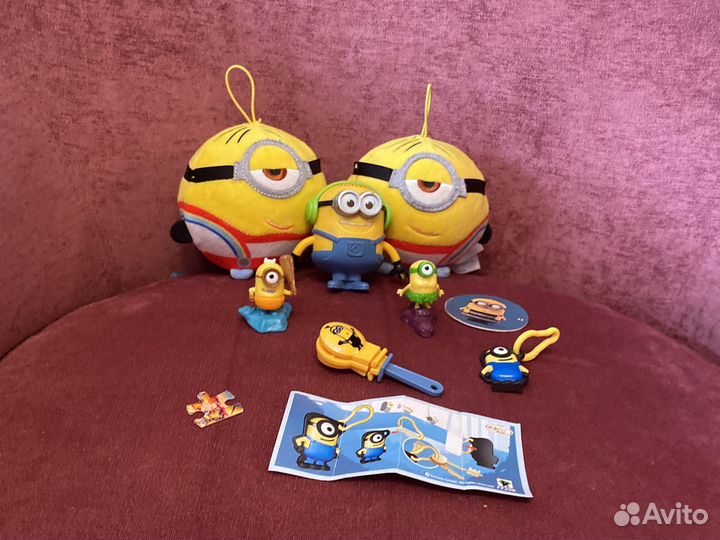 Игрушки миньоны сквиши хеппи мил киндеры коллекция