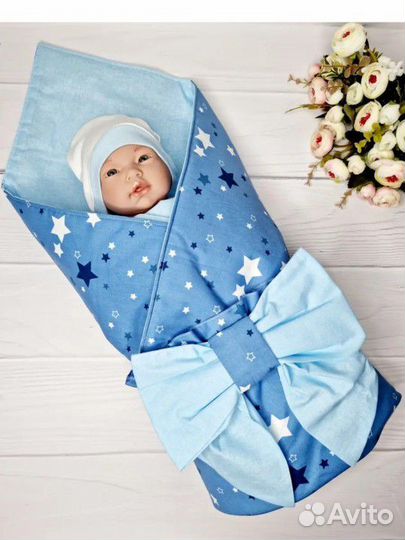 Конверт на выписку летний для мальчика двусторонни