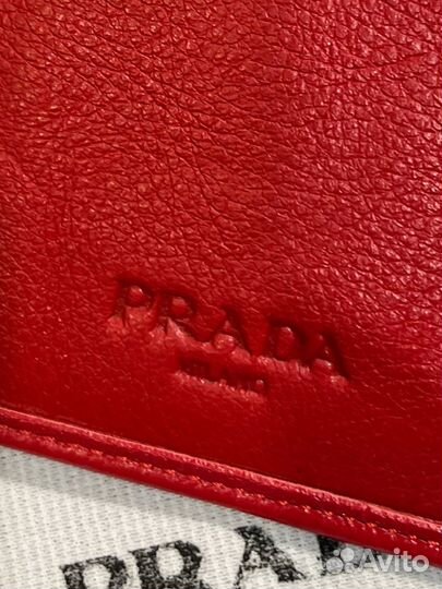 Обложка на паспорт Prada кожа красная