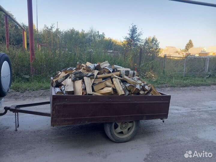 Дрова береза чурками, колотая