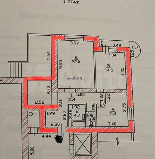2-к. квартира, 65,2 м², 1/9 эт.