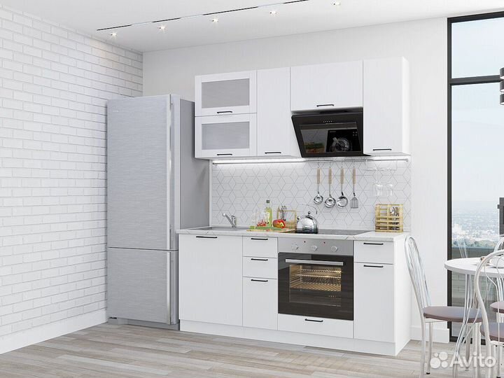 Кухонный гарнитур Флэт Плюс-01 White In 2S