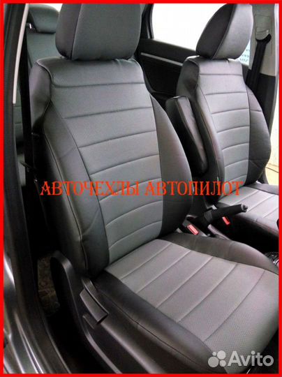 Чехлы Автопилот LADA Vesta из экокожи чёрно-серые