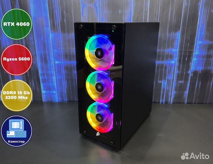 Собранный компьютер AMD5600-RTX4060-16DDR4-EAQ-A520