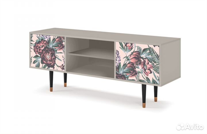 Тв-тумба T2 - Сатин - Peach Peonies