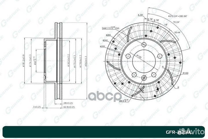 Диск тормозной перфорированный вентилируемый G