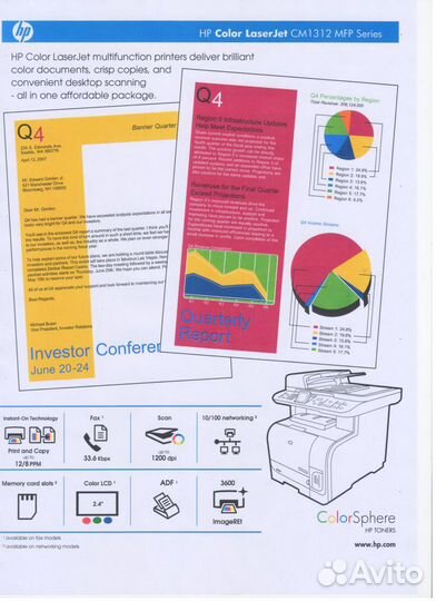 Мфу лазерный цветной HP CLJ CM1312 MFP