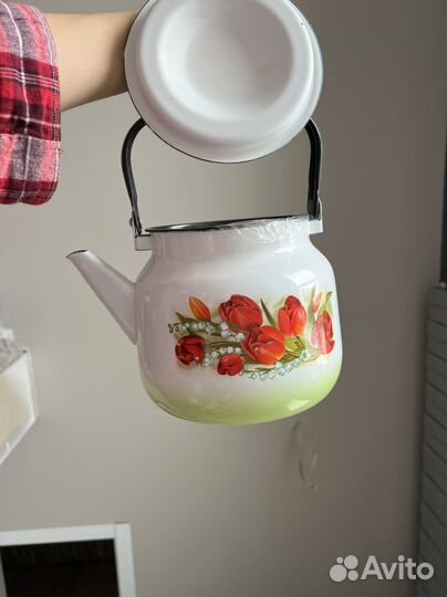 Чайник эмалированный новый