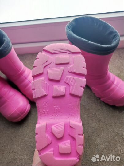 Детские резиновые сапоги с тёплым носком