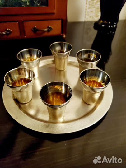 Мельхиоровые рюмки с золочением (СССР, 1968 г.)