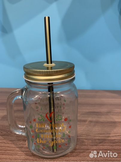 Кружка/стакан с крышкой и трубочкой