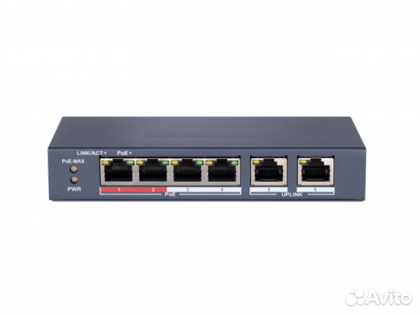 Коммутатор HiWatch DS-S504GP