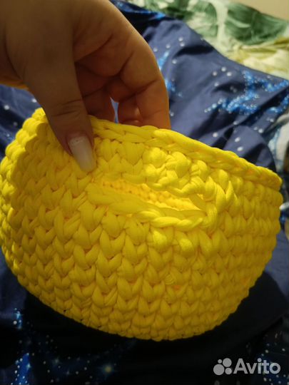 Вязаные корзинки ручной работы