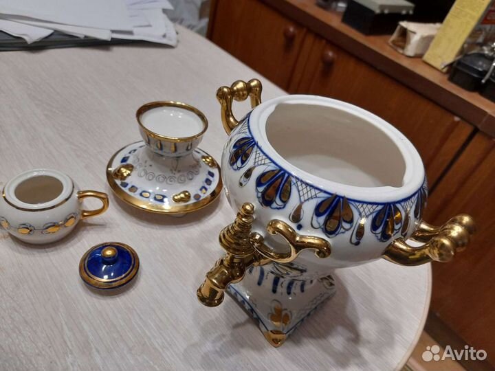 Самовар сувенирный Гжель, СССР