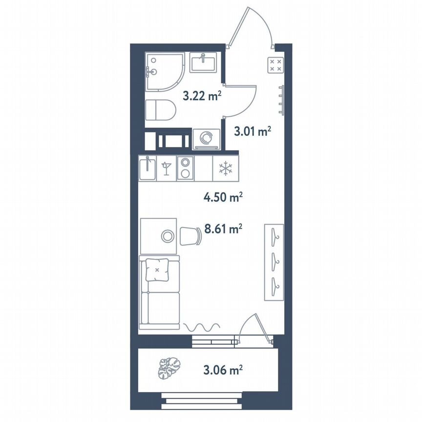 Квартира-студия, 20,9 м², 10/11 эт.