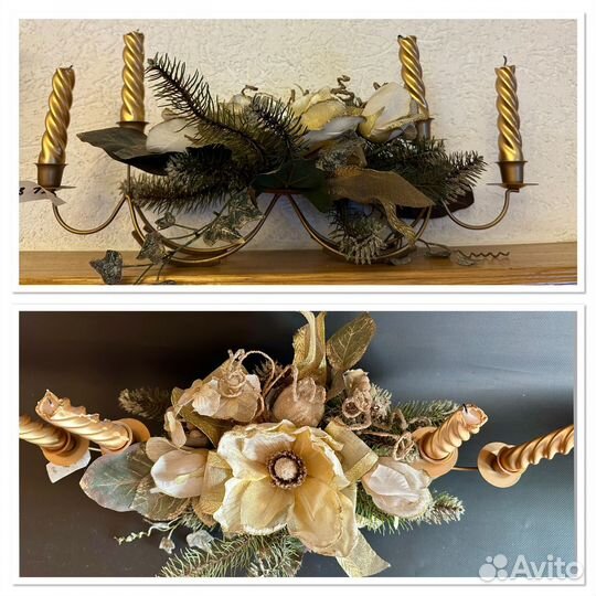 Подсвечник латунь новогодний