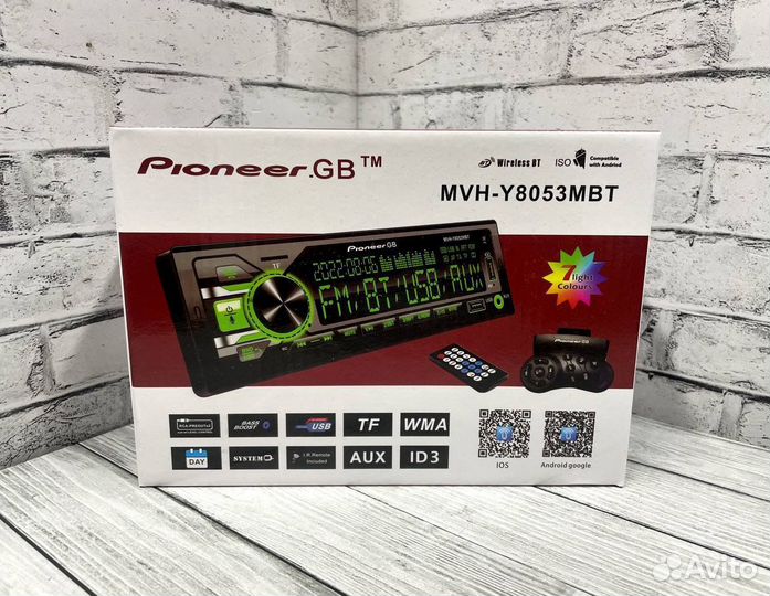 Магнитофон новый pioneer mvh-y8053mbt