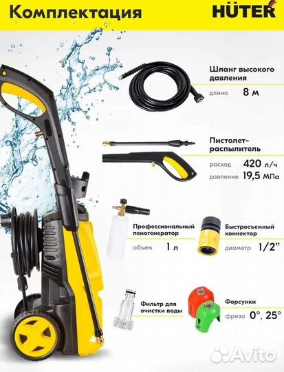 Новая мойка высокого давления Huter PRO