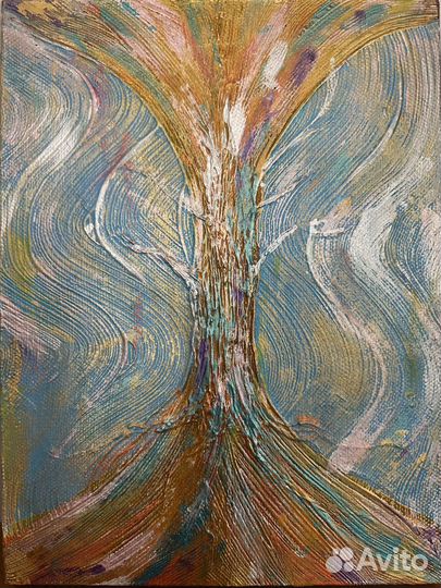 Картина на хосте, акрил абстракция для дома офиса