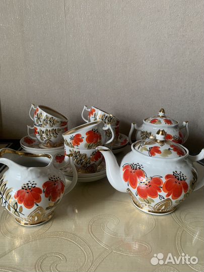 Чайный сервиз вербилки СССР Алые Маки