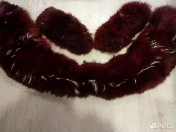 Воротники 5шт и 2 шапки из песца