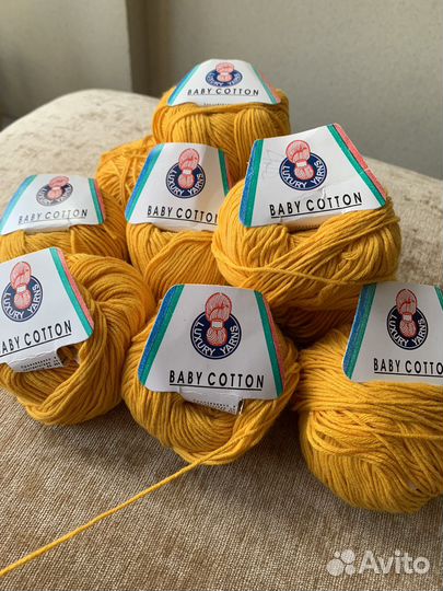 Продано Пряжа Новая Baby Cotton Детская 11 мотков