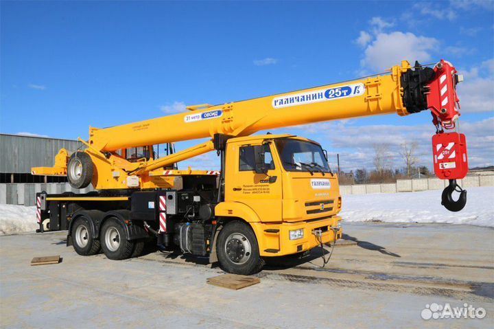 Аренда и услуги автокрана, 25 т, 33 м, с гуськом 8.2 м