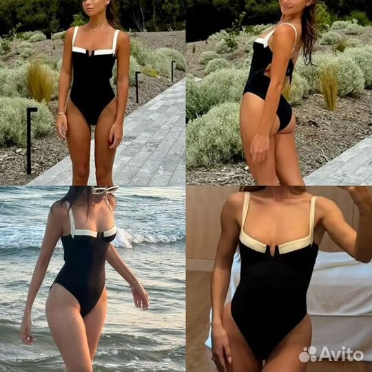 Купальник слитный чёрный S M L