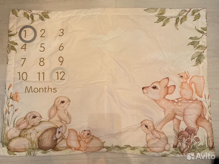 Плед для фотосессий новорожденного по месяцам