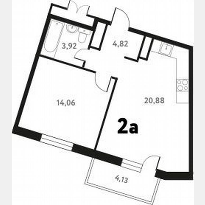 1-к. квартира, 43,1 м², 13/17 эт.