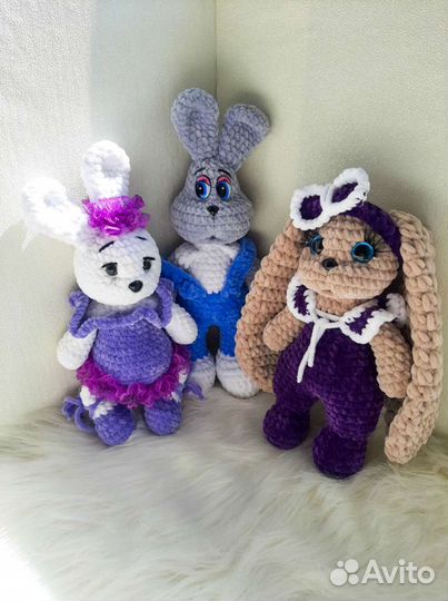Зайчик вязаный игрушка 2023 кролик