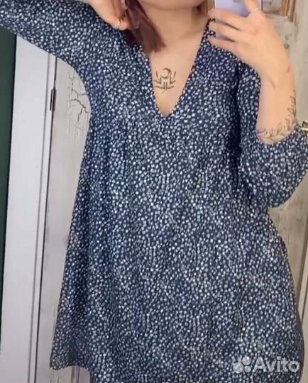 Синее платье Pull and bear