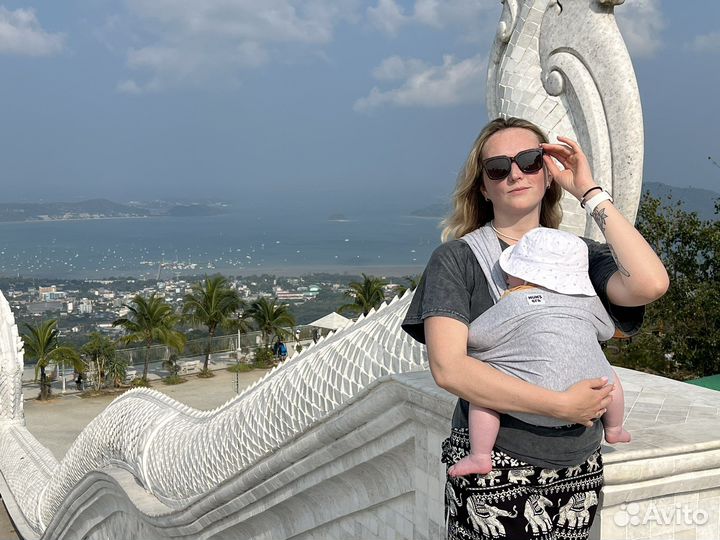 Слинг шарф mum s era трикотажный серый