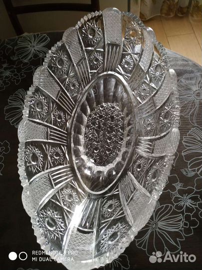 Ваза хрустальная СССР чешский хрусталь
