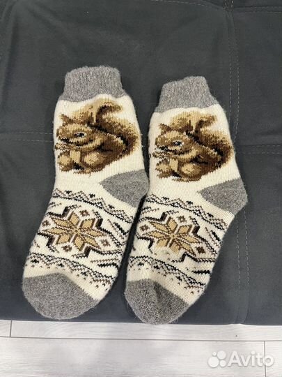 Носки ручной вязки шерстяные