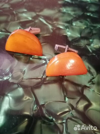 Запонки Горн.Хрусталь, чер.камень, янтарь, родонит