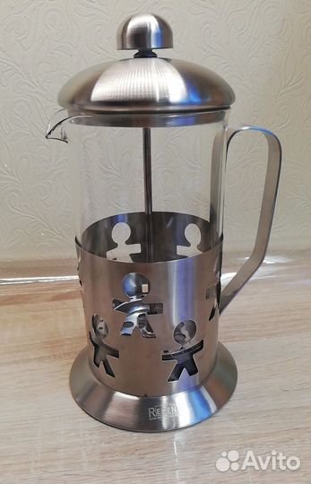 Чайник заварочный стеклянный с фильтр-прессом 1 л