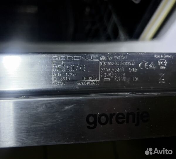 Посудомоечная машина Gorenje GV6 3330/73 (60 см)