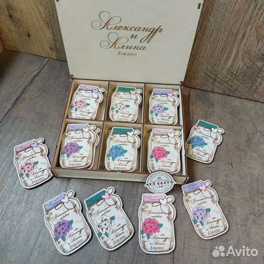 Свадебные магниты, бонбоньерки, подарок гостям