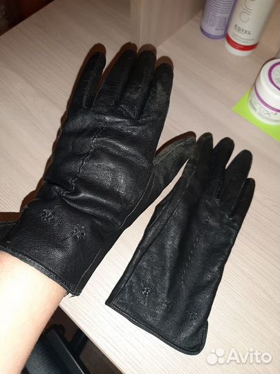 Перчатки женские кожаные б/у